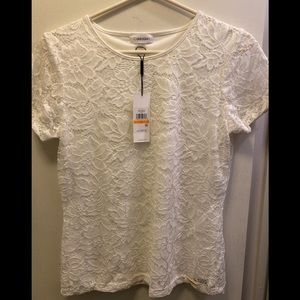 Calvin Klein white lace blouse